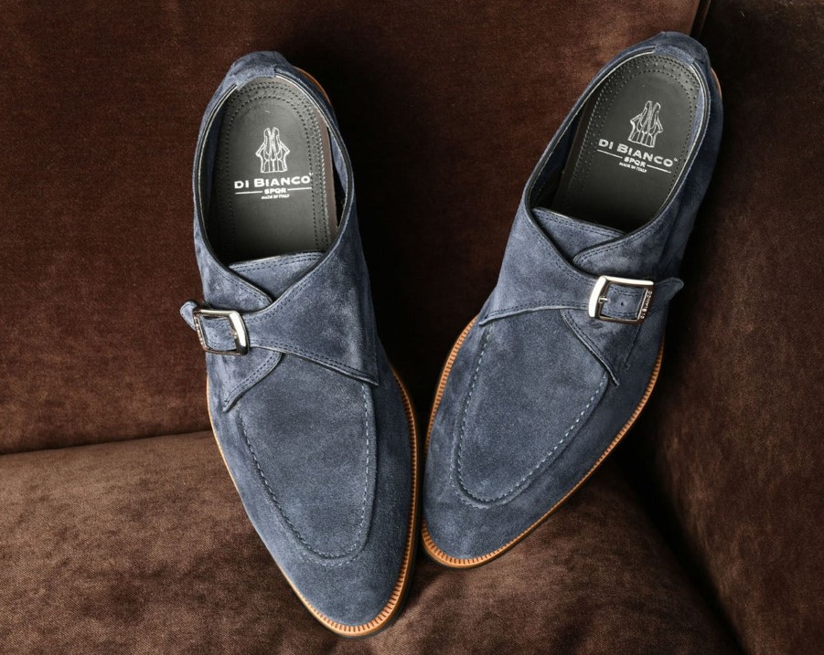 Di Bianco | Parma Denim Suede Monk Strap