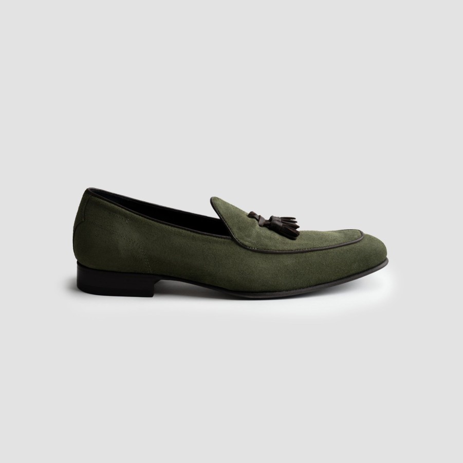 Di Bianco | Vomero Olive Men'S Suede Loafer