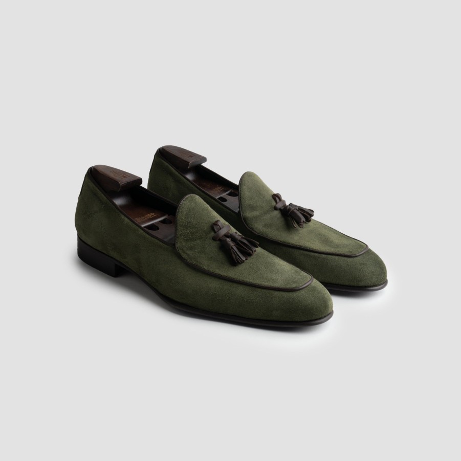 Di Bianco | Vomero Olive Men'S Suede Loafer