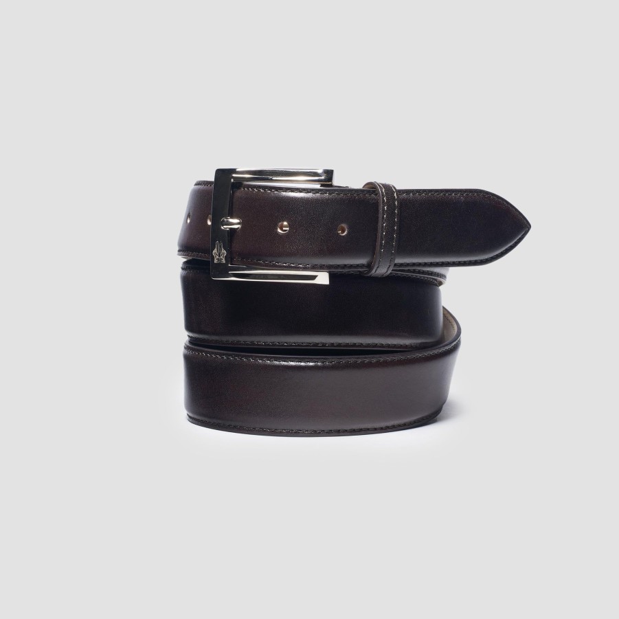 Di Bianco | Men'S Belt Calfskin Nero Fondente