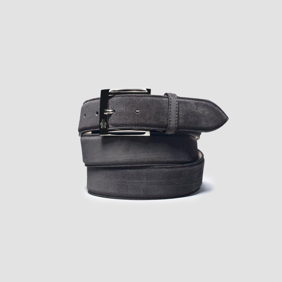 Di Bianco | Men'S Belt Suede Lavagna