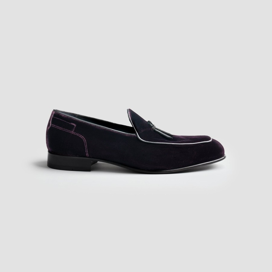 Di Bianco | Vomero Velvet Prugna Men'S Formal Loafer