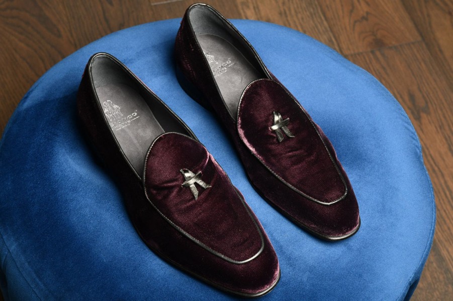 Di Bianco | Vomero Velvet Prugna Men'S Formal Loafer