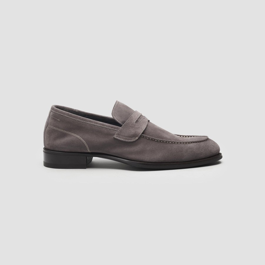 Di Bianco | Brera Grey Men'S Suede Loafer