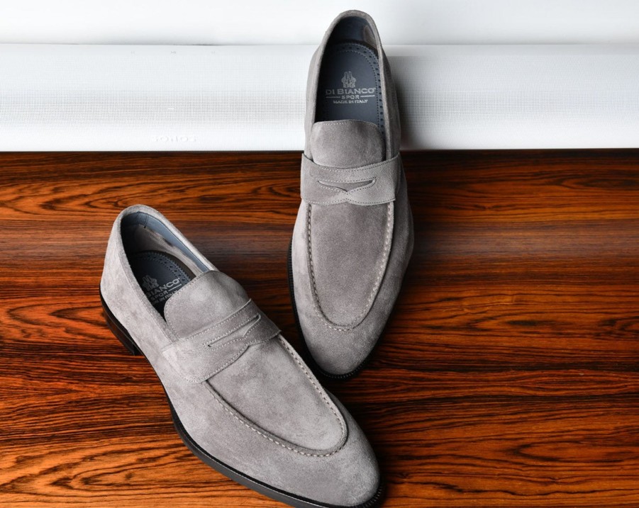 Di Bianco | Brera Grey Men'S Suede Loafer