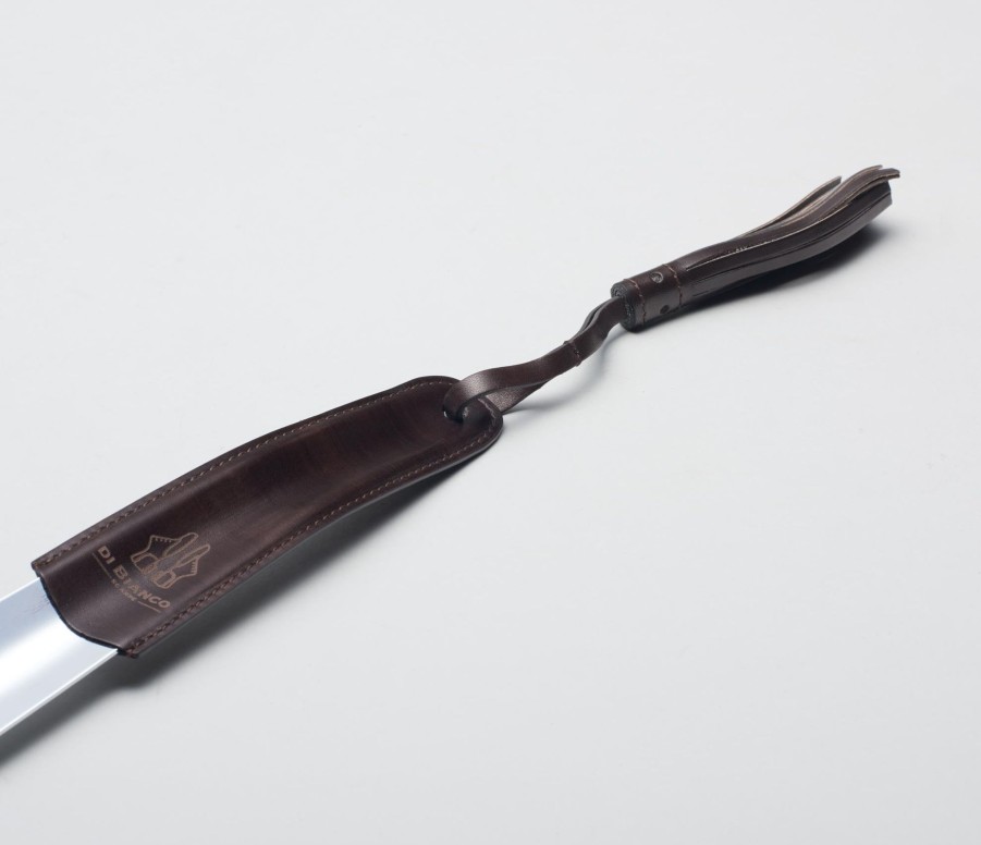 Di Bianco | Leather Wrapped Shoe Horn- Nero Fondente