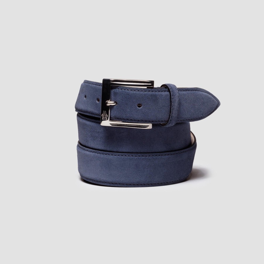 Di Bianco | Men'S Belt Suede Denim