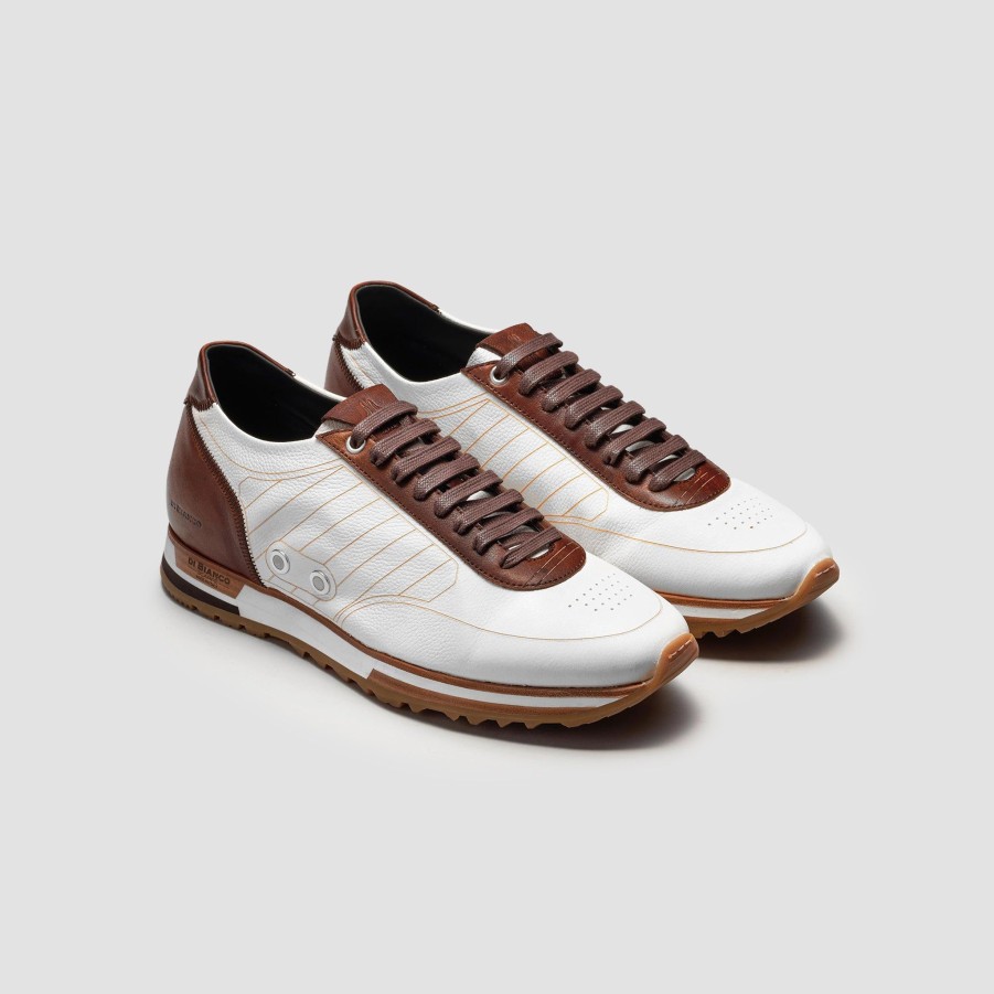 Di Bianco | Daytona Laser White Men'S Dress Sneaker