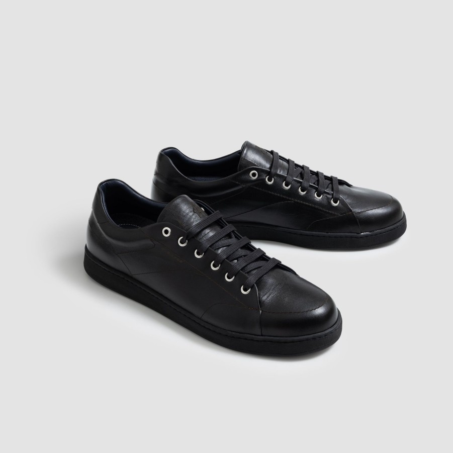 Di Bianco | Saraceno Laser Vitellino Nero Men'S Sneaker